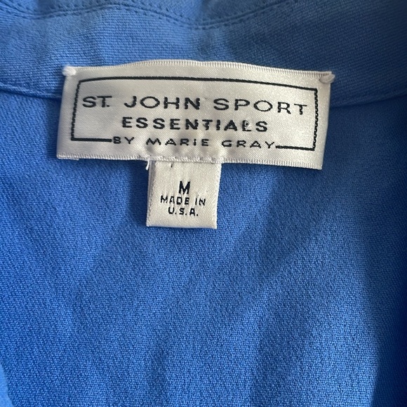 St John Sport Blue Zip Up Blazer Jacket Sz M - Picture 4 of 7